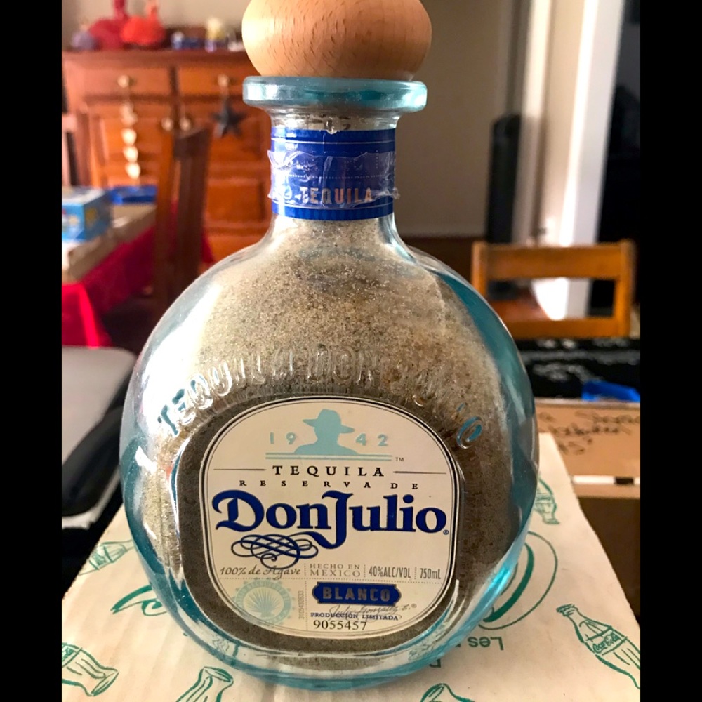 Don Julio Blanco Tequila Blue Glass Bottle, 750ml
